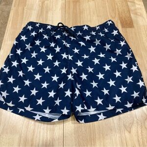 George Men's Blue White Americana Star Patterned Swim Shorts Size L 36-38